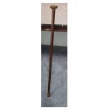 Vintage Walking Stick / Cane with Decorative Brass Zeus Head Design - approx 35" long