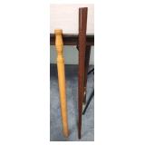 Collection of Vintage Handcrafted Wooden Walking Sticks / Canes - range from 30 to 36" long - qty 4