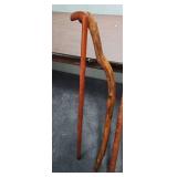 Vintage Handcrafted Wooden Walking Stick / Canes - including one with an Pool 8-Ball handle - range from 34 - 38" long