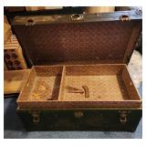 Early 1900s Metal Storage Trunk 30"W x 16" D x 13" H