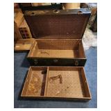Early 1900s Metal Storage Trunk 30"W x 16" D x 13" H