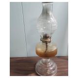 Home Sweet Home Oil Lamp with clear etched base - approx 18" H, 6" diameter