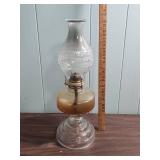 Home Sweet Home Oil Lamp with clear etched base - approx 18" H, 6" diameter