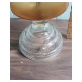 Home Sweet Home Oil Lamp with clear etched base - approx 18" H, 6" diameter