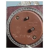 Vintage Mid-Century Globe Electric Rose Motif Alarm Clock, tested works