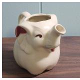 Vintage Shawnee Pottery White Ceramic Elephant Creamer c1940s - approx 5" L