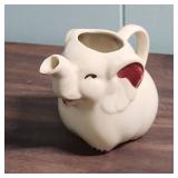 Vintage Shawnee Pottery White Ceramic Elephant Creamer c1940s - approx 5" L
