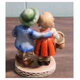 Vintage Country Girl and Boy Ceramic Figurine made in Japan c1940s