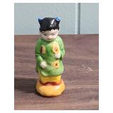 Japanese Porcelain Child Figurine in Green Dress
