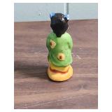 Japanese Porcelain Child Figurine in Green Dress