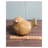 Vintage Beige Glazed Pottery Fat Bird Figurine / Sculpture - perfect for country cottage decor!