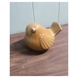 Vintage Beige Glazed Pottery Fat Bird Figurine / Sculpture - perfect for country cottage decor!