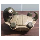 Vintage Mid-Century Dorothy Kindell Cermic upside-down Turtle Candy or Trinket Dish c1940