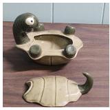 Vintage Mid-Century Dorothy Kindell Cermic upside-down Turtle Candy or Trinket Dish c1940