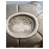 Vintage Mid-Century Dorothy Kindell Cermic upside-down Turtle Candy or Trinket Dish c1940