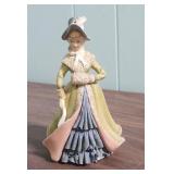 Hand-painted porcelain Victorian-era style figurines, all made in Japan.  Two are marked Lefton China  c1950s