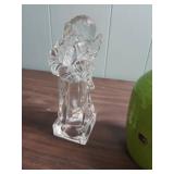 Decorative Angels, one pottery one glass and a Mid-Century Rustic Green jug style vase