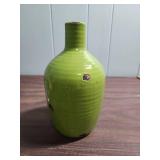 Decorative Angels, one pottery one glass and a Mid-Century Rustic Green jug style vase