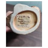 Two vintage Bear toothbrush holders and a vintage Bear thermometer that says "I can bear it, can you".  All are ceramic