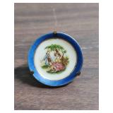 Tiny vintage items - ceramic water pitcher and basin, perfume bottle, and decorative plate made in Japan - great for shadow boxes