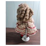 Composition Doll in Red Polka Dot Dress (potentially a Shirley Temple Composition Doll) - very good condition (1930s - 1950s?)