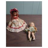 1950s Hard Plastic Dolls with Original Clothing, both feature sleep eyes