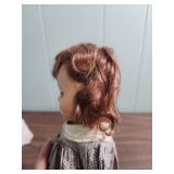 1950s Hard Plastic Doll in Gingham Dress -  Has mark of 13 on back. (Resembles a Madame Alexander Jeannie doll - but could not find any brand marking other than the # on the back)