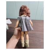 1950s Hard Plastic Doll in Gingham Dress -  Has mark of 13 on back. (Resembles a Madame Alexander Jeannie doll - but could not find any brand marking other than the # on the back)