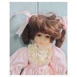 Victorian Style Porcelain Doll in Pink Dress