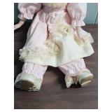 Victorian Style Porcelain Doll in Pink Dress