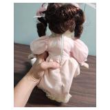 Victorian Style Porcelain Doll in Pink Dress