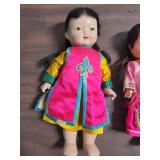 Vintage Japanese Composition Dolls in Cultural Attire