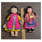 Vintage Japanese Composition Dolls in Cultural Attire