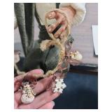 Handcrafted Folk Art Elf with Christmas Garland - one ornament from his garland needs reattached.  From Lil Darlin Originals in Andover, KS