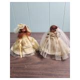 Nancy Ann Style Show Dolls in Cream Lace Gowns c1950s