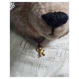 Classic Mohair Hand-crafted Teddy Bear in White Christening Gown (gown has stains)