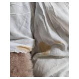 Classic Mohair Hand-crafted Teddy Bear in White Christening Gown (gown has stains)