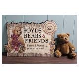 Boyds Bears & Friends Display Sign with 20th Anniversary Matthew Bear with original tags still attached