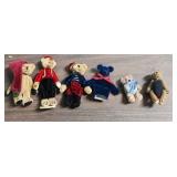 Collection of Miniature Plush Teddy Bears - the all Navy one is a finger puppet