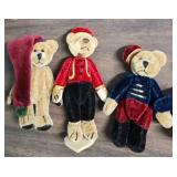Collection of Miniature Plush Teddy Bears - the all Navy one is a finger puppet