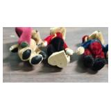 Collection of Miniature Plush Teddy Bears - the all Navy one is a finger puppet