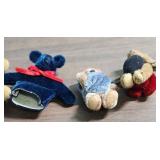 Collection of Miniature Plush Teddy Bears - the all Navy one is a finger puppet