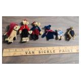 Collection of Miniature Plush Teddy Bears - the all Navy one is a finger puppet