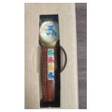 Steiff Bear Club Collectible Set with Metal Sign, Pin and Wrist Watch (new in box - leather band)