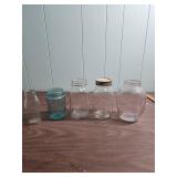 Vintage Jars including blue Atlas Strong Shoulder and Longlife Mason Jars