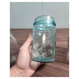 Vintage Jars including blue Atlas Strong Shoulder and Longlife Mason Jars