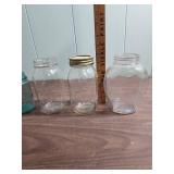 Vintage Jars including blue Atlas Strong Shoulder and Longlife Mason Jars