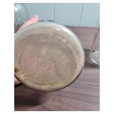 Set of Large Clear Ball Mason Canning Jars including 2 vintage Perfect Mason style and one Antique Ideal locking lid style