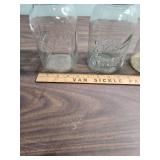 Set of Large Clear Ball Mason Canning Jars including 2 vintage Perfect Mason style and one Antique Ideal locking lid style