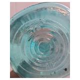 Two Vintage Large Blue Ball Mason Jars (no lids).  One is Ideal style with wire lock mechanism